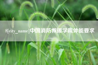 丹东中国消防救援学院体能要求