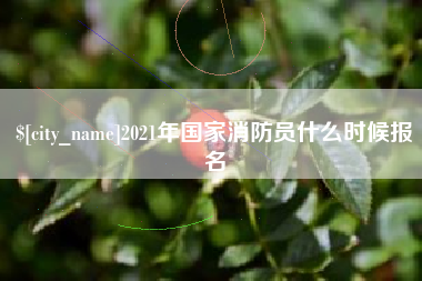 丹东2021年国家消防员什么时候报名
