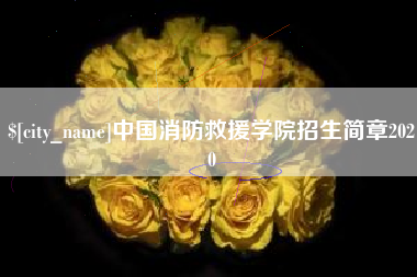 丹东中国消防救援学院招生简章2020