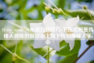 丹东60米接力赛技巧-下压式则是传棒人将棒的前部由上向下传到接棒人手中