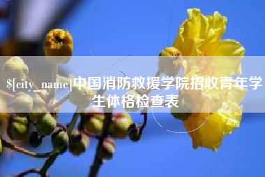 丹东中国消防救援学院招收青年学生体格检查表